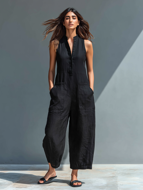 Bambu | Lång jumpsuit med fickor