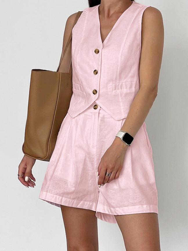 Abigail | Shortsset i bomull och linne