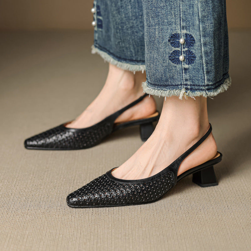 Aden | Slingback i äkta läder