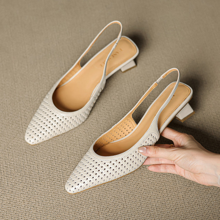 Agat | Slingback i äkta läder