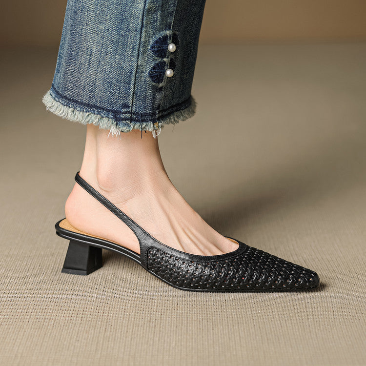 Agat | Slingback i äkta läder