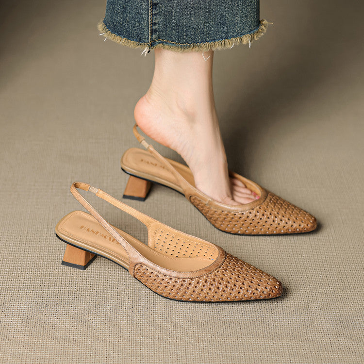 Agat | Slingback i äkta läder