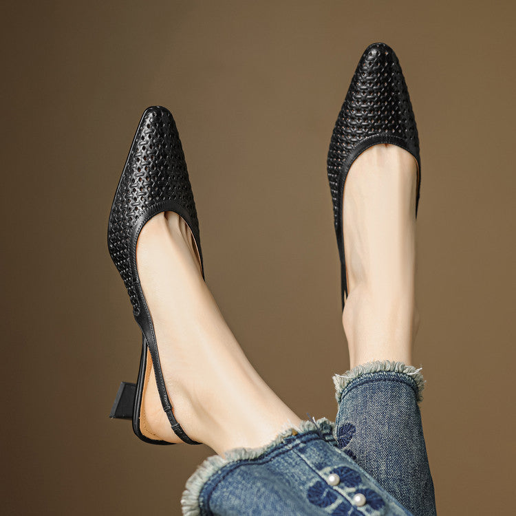 Agat | Slingback i äkta läder