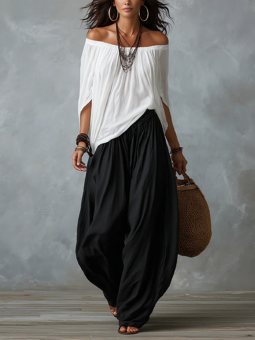 Aaliyah | Set med off shoulder-topp och byxor