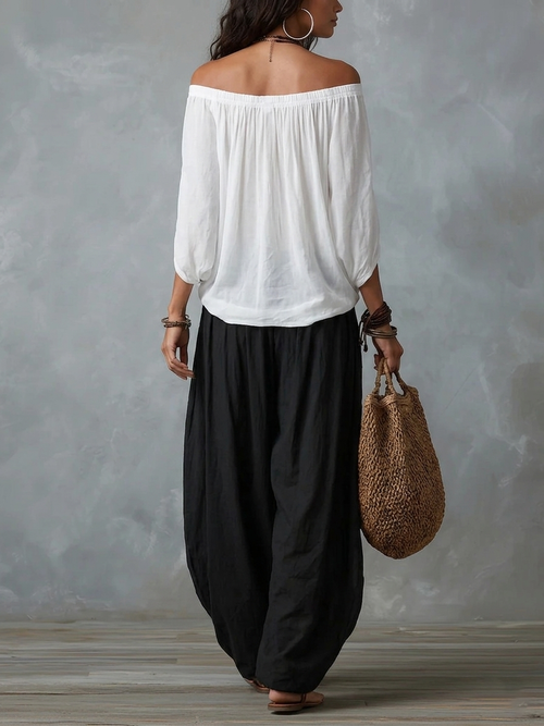 Aaliyah | Set med off shoulder-topp och byxor
